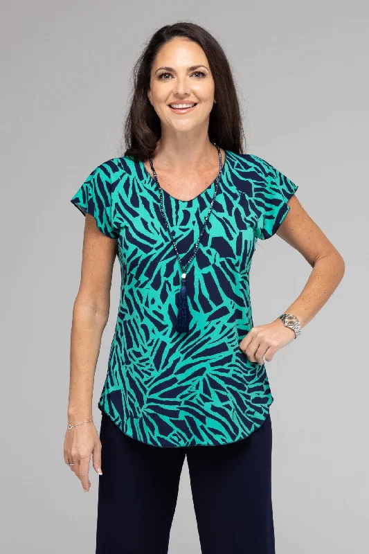Stock Up Shard Print Short Sleeve Jersey Top