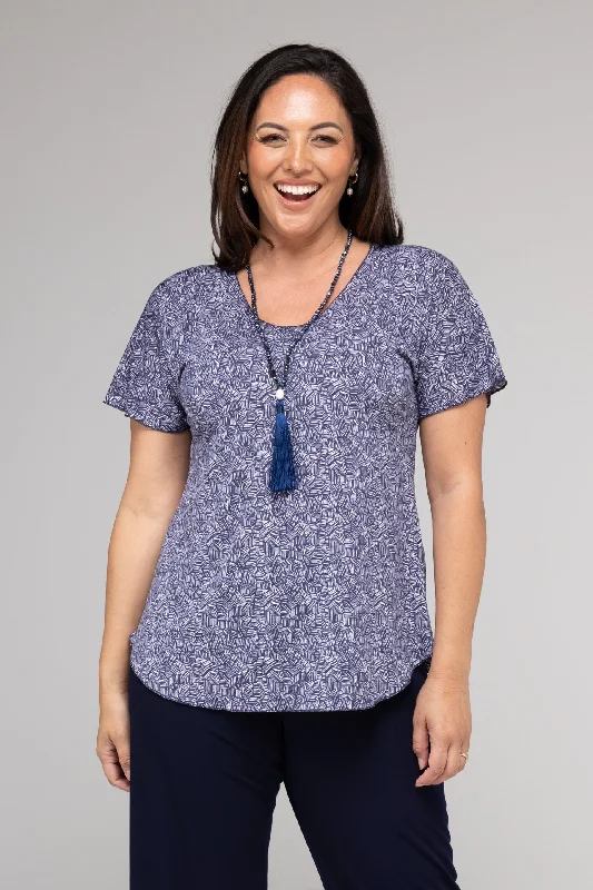 Don't Miss Out Matchsticks Print Longer Sleeve Jersey Top