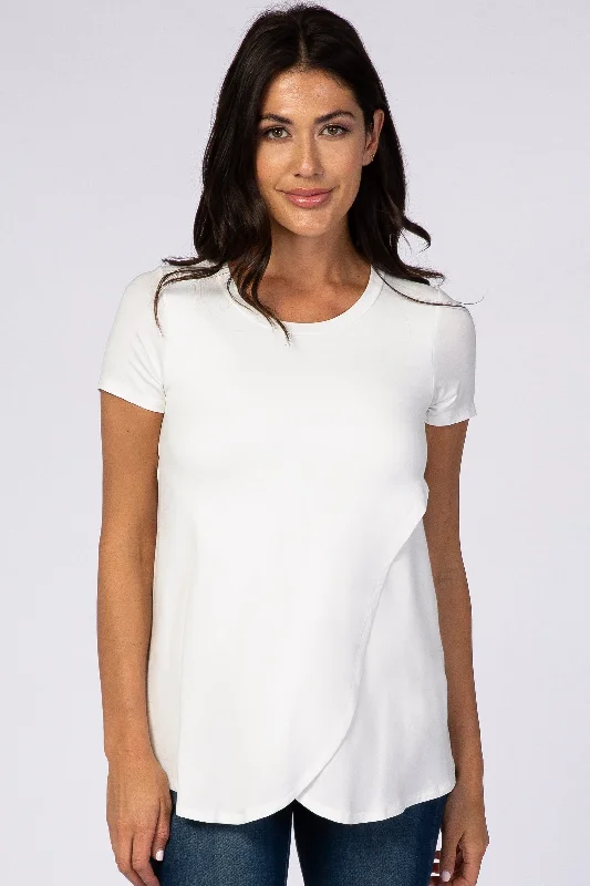 Weekend Deals That Wow Ivory Layered Wrap Front Nursing Top