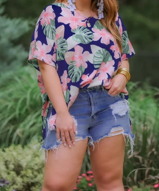 Weekend Deals to Make You Happy Hawaiian Blues Tropical Tunic
