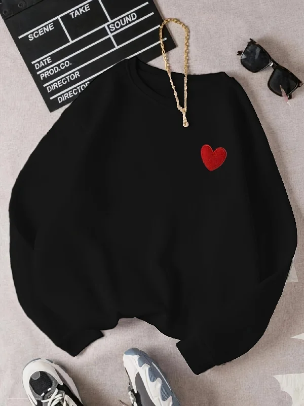 Clearance Sale Sixsr Heart Pattern Pullover Sweatshirt, Casual Long Sleeve Crew Neck Sweatshirt For Fall & Winter, Women's Clothing ,Valentine's Day Clearance Sale Sixsr Heart Pattern Pullover Sweatshirt, Casual Long Sleeve Crew Neck Sweatshirt For Fall & Winter, Women's Clothing ,Valentine's Day