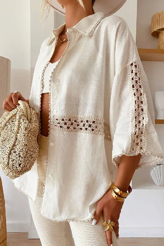 Weekend Deals You Can't Resist New York City Crochet Button Down Shirt