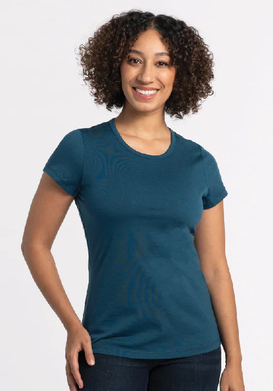 Weekend Bargains to Enjoy Addie Short Sleeve Crew - Real Teal