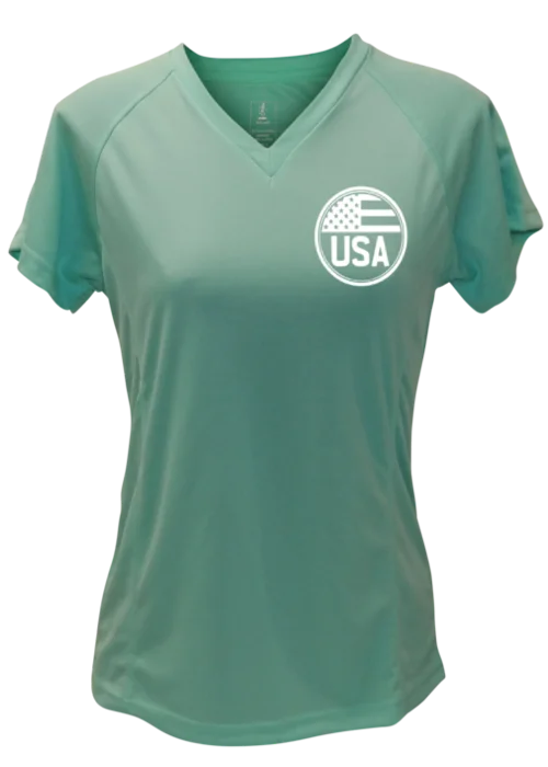 Weekend Specials to Enjoy Women's Reflective Short Sleeve Shirt - Proud American
