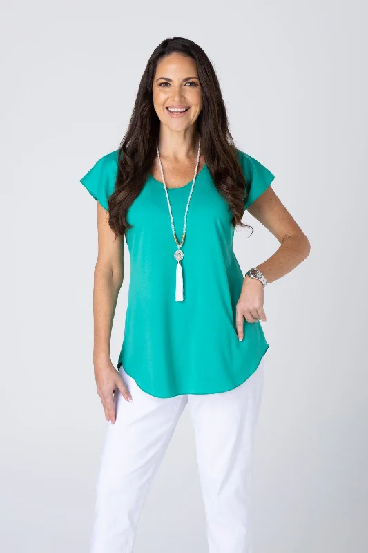 Year-End Sale Jade Short Sleeve Cotton Sports Knit Top