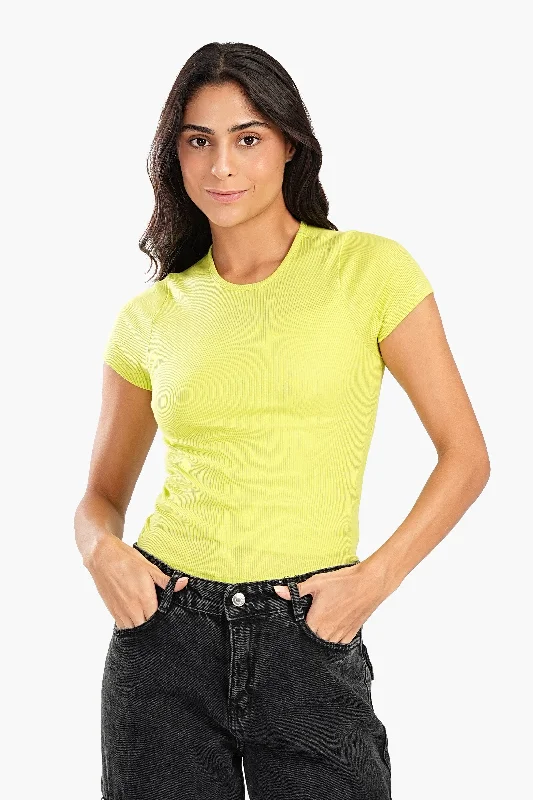 Weekend Deals That Sizzle Ribbed Round Neck Top