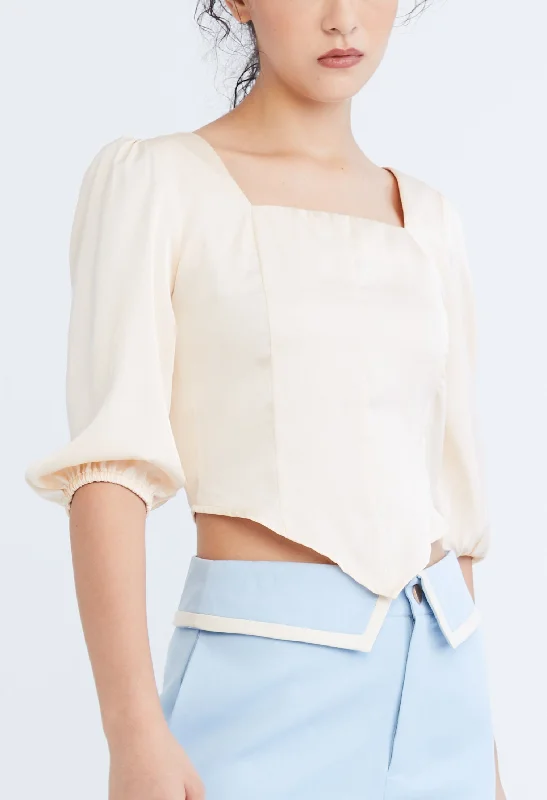 Great Deal Diamond Hem Corset Blouse