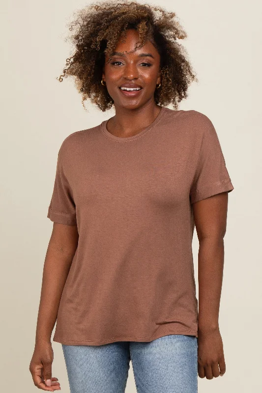 Price Slash Mocha Relaxed Fit T-Shirt