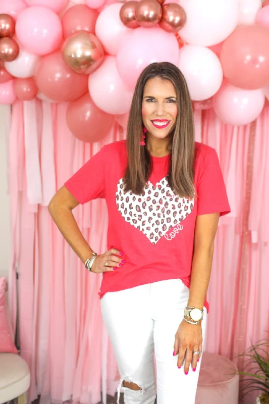 Unwind with Weekend Discounts Leopard Heart Tee