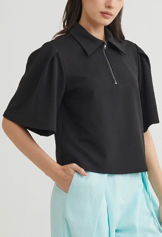 Weekend Special Tulip Full Sleeve Half Zip Top