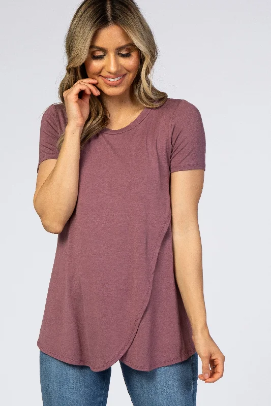 Weekend Savings Spectacular Mauve Layered Wrap Front Nursing Top