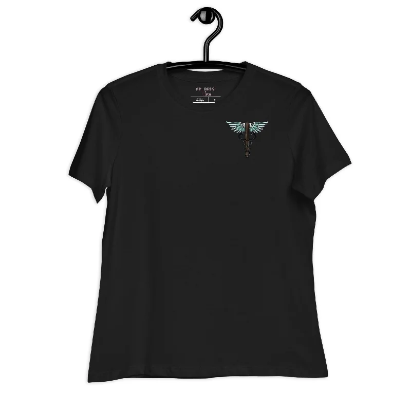 Hurry Up Support Your Local- Dark Colors Women's Relaxed T-Shirt
