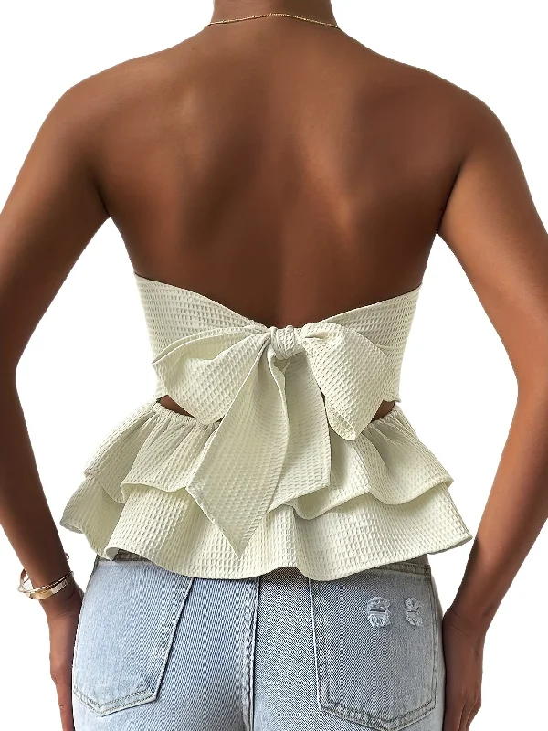 Great Bargain Sixsr Layered Hem Solid Top, Elegant Sleeveless Top For Spring & Summer, Women's Clothing Great Bargain Sixsr Layered Hem Solid Top, Elegant Sleeveless Top For Spring & Summer, Women's Clothing