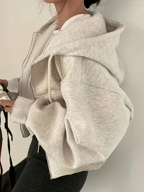 Weekend Specials to Grab Sixsr Solid Zip Up Drawstring Hoodie, Casual Long Sleeve Sweatshirt With Pocket, Women's Clothing Weekend Specials to Grab Sixsr Solid Zip Up Drawstring Hoodie, Casual Long Sleeve Sweatshirt With Pocket, Women's Clothing