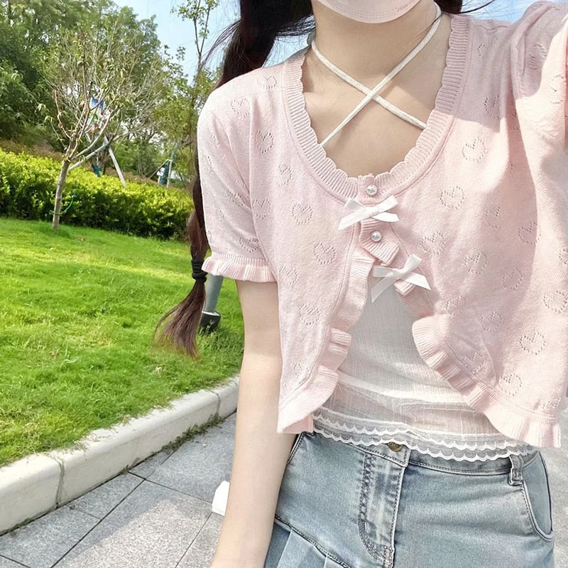 Can't Resist Dainty Heart Knitted Cardigan