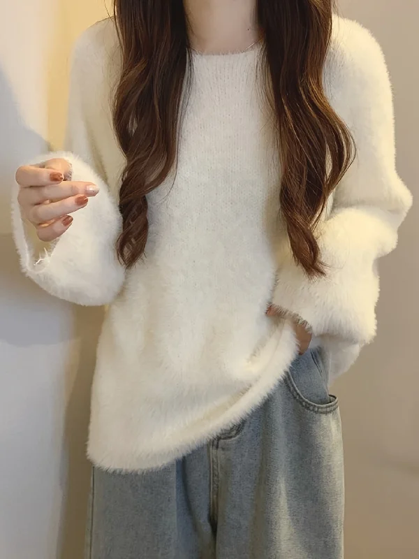 Online Deal Sixsr Solid Crew Neck Pullover Sweater, Casual Long Sleeve Drop Shoulder Sweater, Women's Clothing Online Deal Sixsr Solid Crew Neck Pullover Sweater, Casual Long Sleeve Drop Shoulder Sweater, Women's Clothing