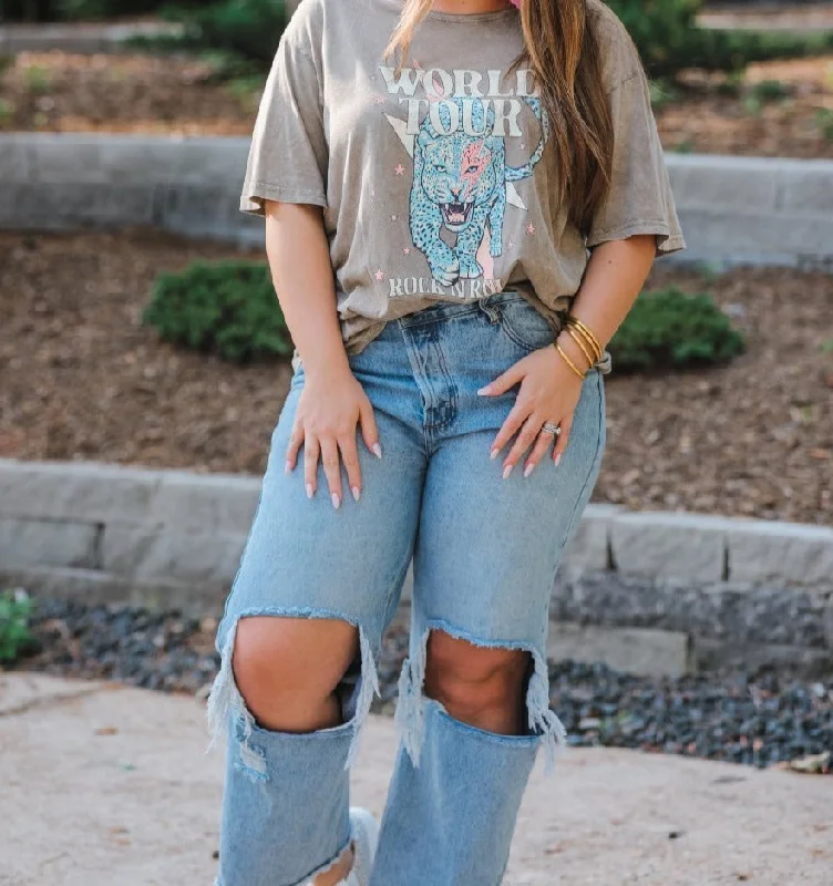 Mega Sale World Tour Leopard Graphic Tee