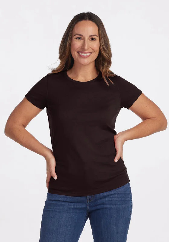 Weekend Discounts to Celebrate Addie Short Sleeve Crew - French Roast