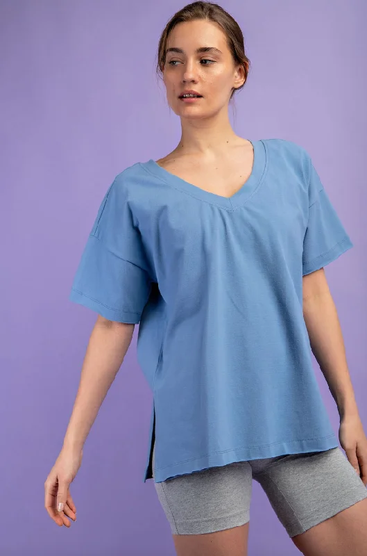 Weekend Specials to Love Elisa Oversized Reversible V Neck Tee