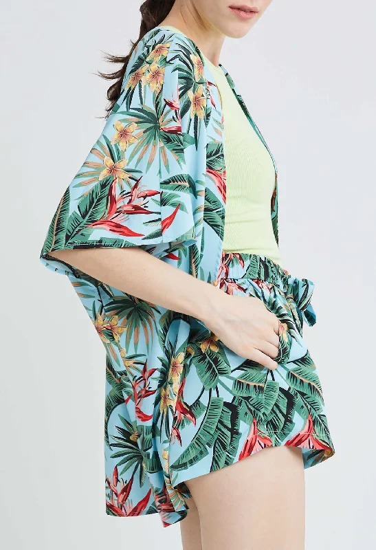 Weekend Offers That Excite Tropical Vacay Short Kimono