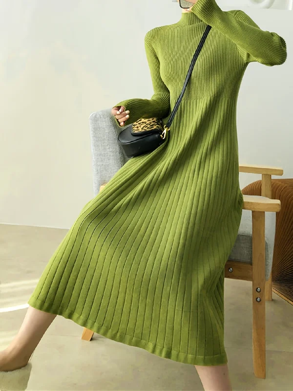 Weekend Steals Await Sixsr Solid Ribbed Midi Dress, Elegant Mock Neck Long Sleeve Dress, Women's Clothing Weekend Steals Await Sixsr Solid Ribbed Midi Dress, Elegant Mock Neck Long Sleeve Dress, Women's Clothing