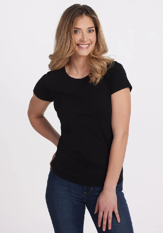 Weekend Offers That Dazzle Addie Short Sleeve Crew - Black