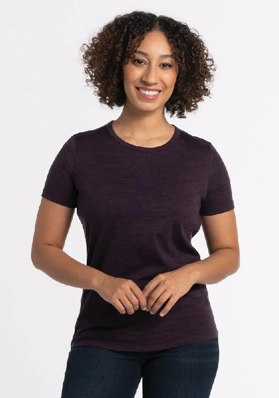Quick Sale Liza Crew Neck Tee - Deep Plum