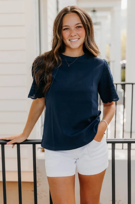 Weekend Savings Spectacular Ramona Pointe Knit Top with Lace Eyelet - Final Sale 40% off in cart