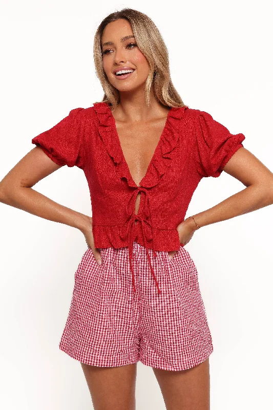Final Clearance Andra Top - Red