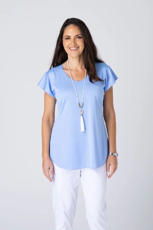 Weekend Offers That Shine Pale Blue Activewear Short Sleeve Top