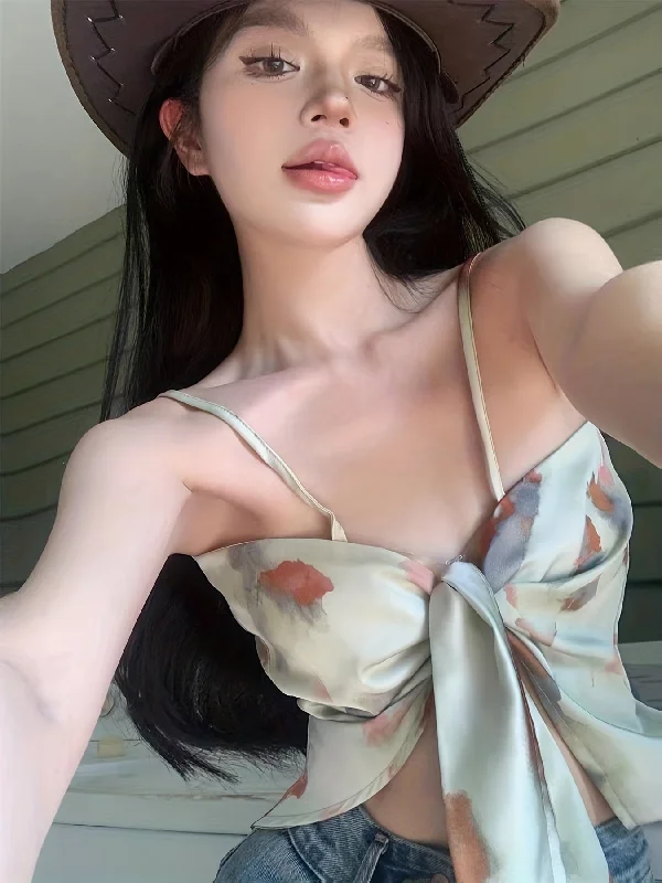 Weekend Deals That Please Sixsr All Over Print Knot Front Cami Top, Casual Summer Sleeveless Top, Women's Clothing Weekend Deals That Please Sixsr All Over Print Knot Front Cami Top, Casual Summer Sleeveless Top, Women's Clothing