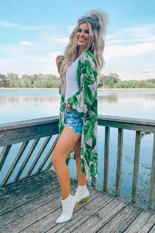 Don't Delay Taytum Tropical Print Kimono