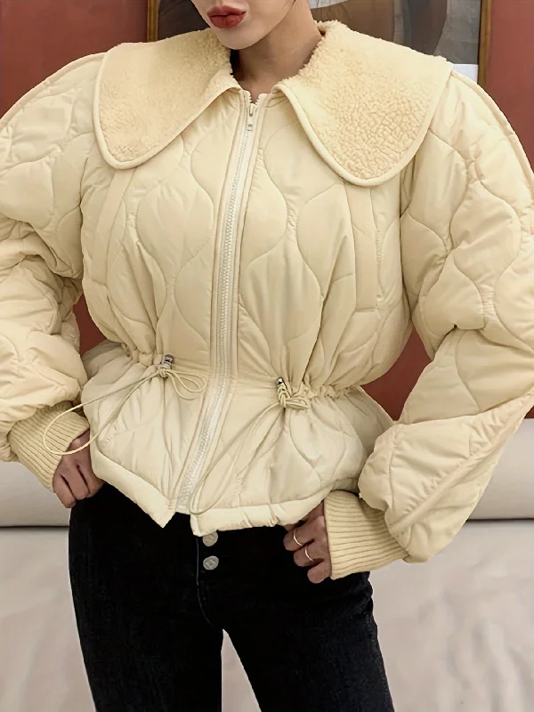 Weekend Savings Spectacular Sixsr Drawstring Zip-up Lapel Coat, Casual Thermal Long Sleeve Cinched Waist Coat , Women's Clothing Weekend Savings Spectacular Sixsr Drawstring Zip-up Lapel Coat, Casual Thermal Long Sleeve Cinched Waist Coat , Women's Clothing