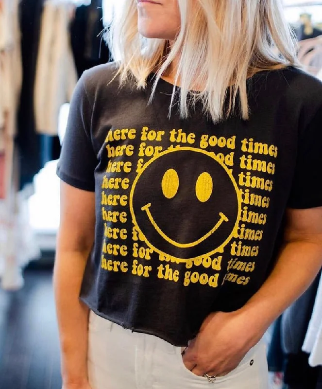 Early Bird Black Smiley Tee