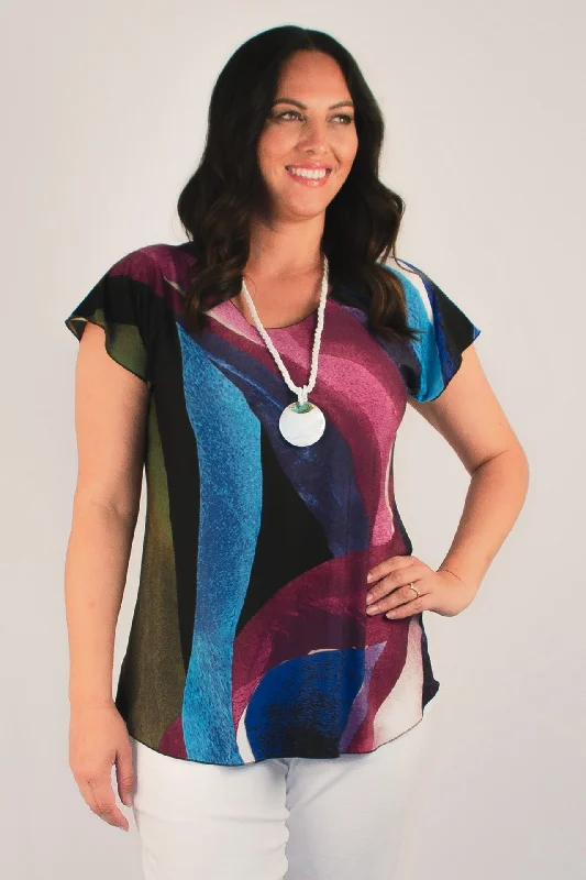 Unbeatable Deal Paint Print Short Sleeve Jersey Top