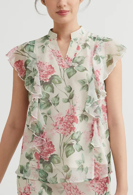 Flash Deal Sweetheart Floral Cap Sleeve Blouse