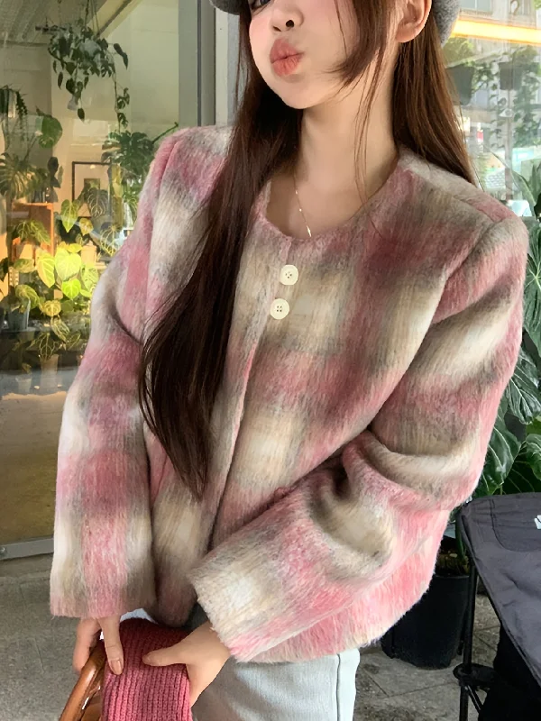 Weekend Offers That Dazzle Sixsr Plaid Pattern Single Breasted Pockets Jacket, Elegant Long Sleeve Outwear For Fall & Winter, Women's Clothing Weekend Offers That Dazzle Sixsr Plaid Pattern Single Breasted Pockets Jacket, Elegant Long Sleeve Outwear For Fall & Winter, Women's Clothing
