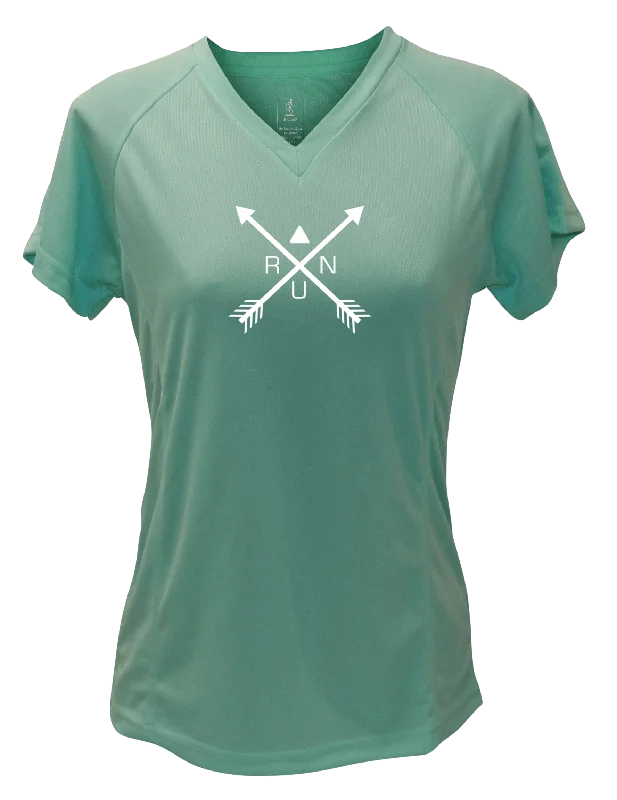 Price Slash Women's Reflective Short Sleeve Shirt - Crossed Arrows