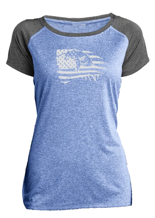 Weekend Bargains to Celebrate Women's Reflective Short Sleeve Shirt - Eagle Flag