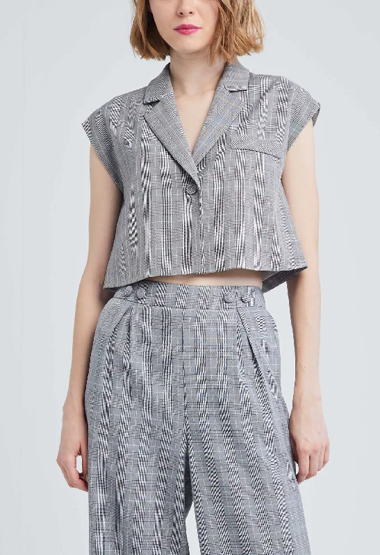 Take Advantage Houndstooth Cropped Jacket