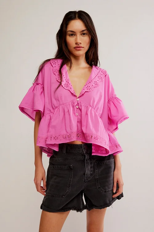 Weekend Specials to Delight Free People Elle Cutwork Top - Final Sale 25% off in cart