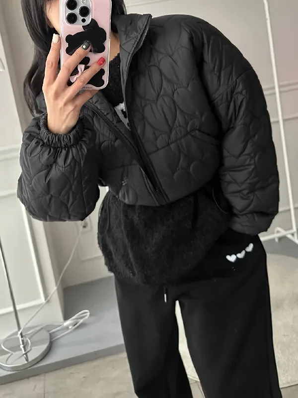 Weekend Discounts to Enjoy Sixsr Heart Pattern Zip Up Jacket, Casual Collared Long Sleeve Warm Outerwear For Fall & Winter, Women's Clothing Weekend Discounts to Enjoy Sixsr Heart Pattern Zip Up Jacket, Casual Collared Long Sleeve Warm Outerwear For Fall & Winter, Women's Clothing