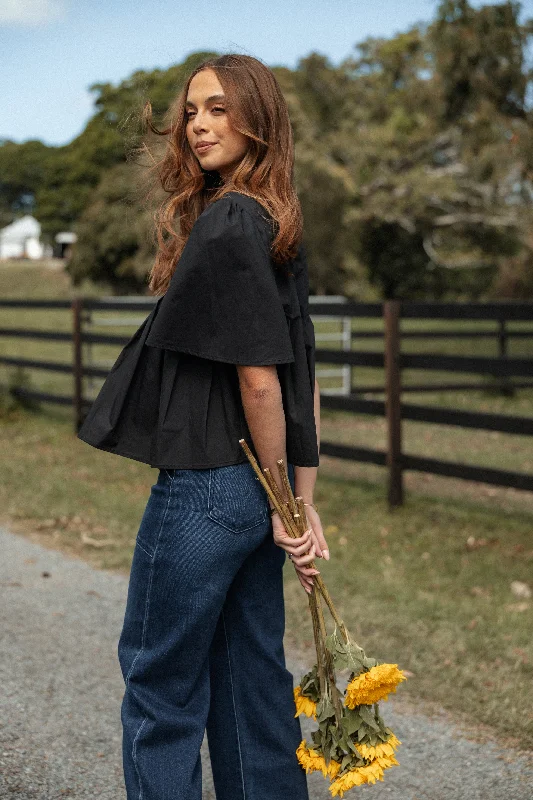 Weekend Specials to Indulge In Geneva Pleated Top - Black