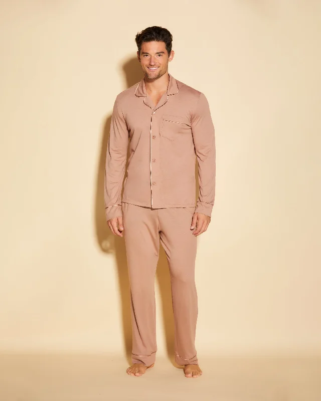 Conjunto De Pijama Para Hombre Clásico Con Camisa De Manga Larga Y Pantalones