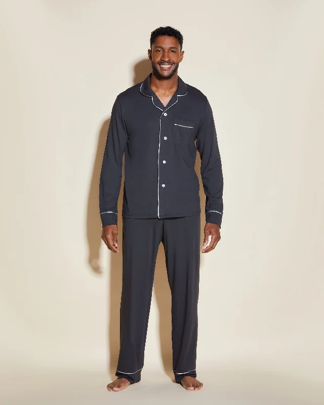 Klassisches Langärmeliges Top & Hose Pyjama-Set Für Männer