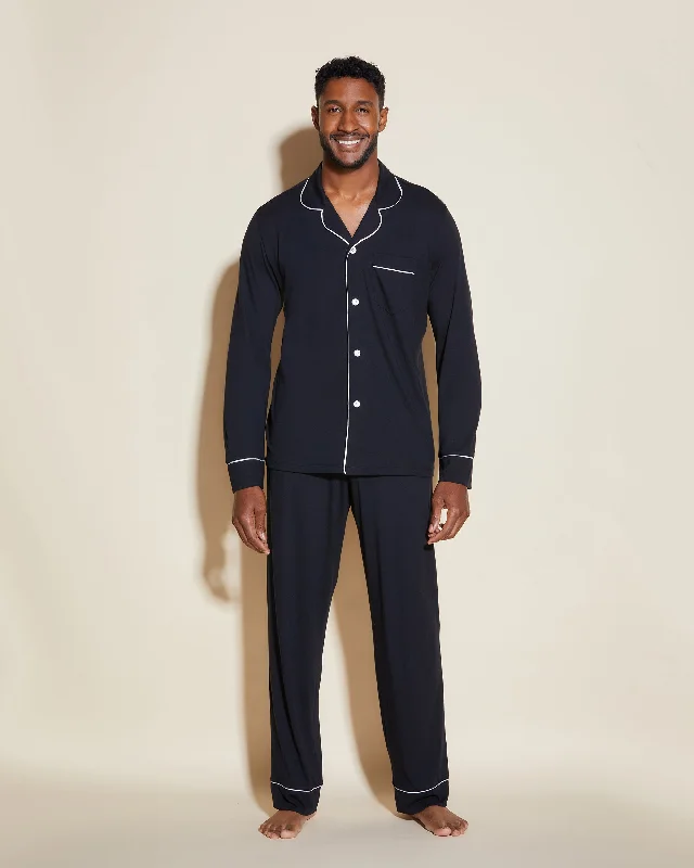 Klassisches Langärmeliges Top & Hose Pyjama-Set Für Männer