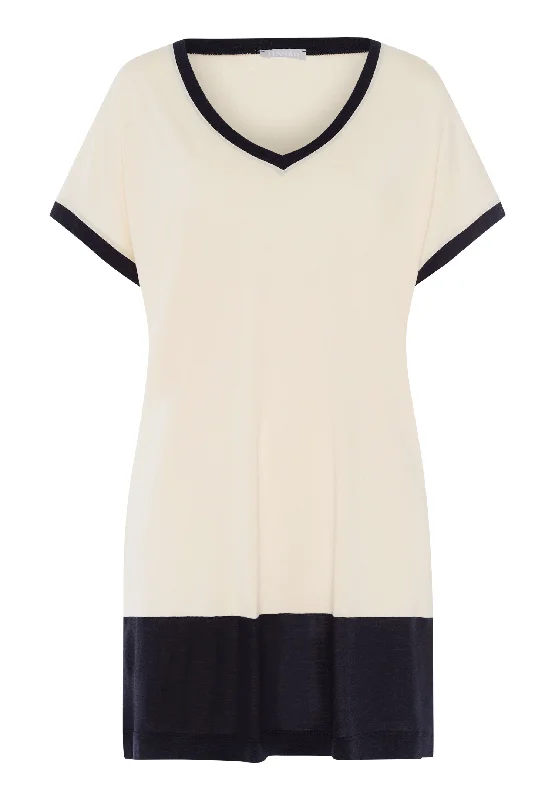 Super Bargain Laura Color Block Nightgown | Antique White 74260-2221