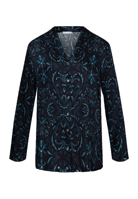 Marlene Collared Button Front Shirt | Glowing Damask 74838-2163