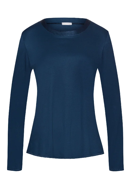 Grand Central Silk Trim Relaxed Top | Mystic Blue 77381-1652