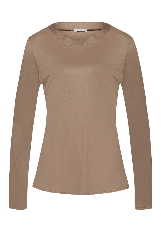 Grand Central Silk Trim Relaxed Top | Taupe 77381-2847